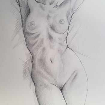 Drawing titled "Corpus" by Ludovic Perrenoud, Original Artwork, Pencil