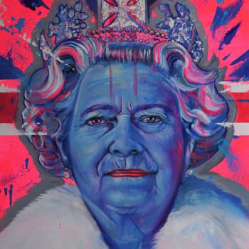 Painting titled "The Queen" by Ludovic Perrenoud, Original Artwork, Oil