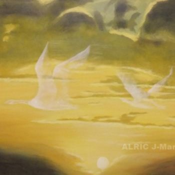 Peinture intitulée "Fantômes d'oies" par Jean-Marc Alric, Œuvre d'art originale, Autre