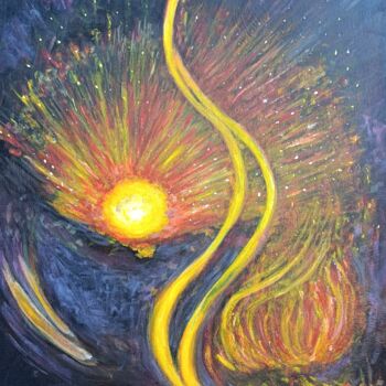 Peinture intitulée "Lumière étincelles…" par Alsin, Œuvre d'art originale, Huile