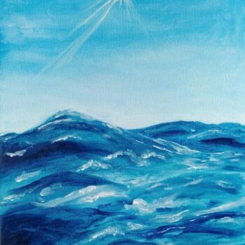 Картина под названием "Sea" - Alsou Amalia, Подлинное произведение искусства, Масло Установлен на Деревянная рама для носилок