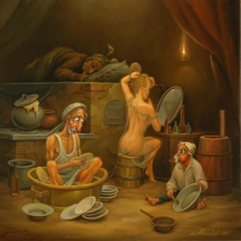 Pintura intitulada "Женский день" por Anatolii Kozelskii, Obras de arte originais, Outro