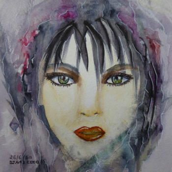 Peinture intitulée "Portrait 2" par Althea, Œuvre d'art originale, Aquarelle