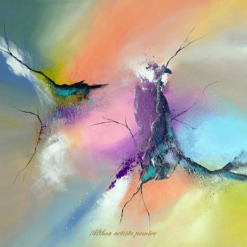 Peinture intitulée "Colibri" par Althea, Œuvre d'art originale, Acrylique