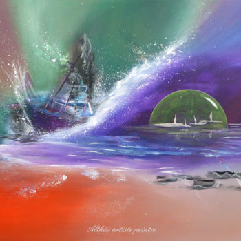 Schilderij getiteld "L'appel des sirènes" door Althea, Origineel Kunstwerk, Acryl