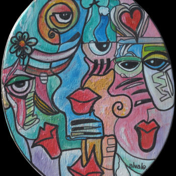 Painting titled "Lovevolution" by Alvale, Original Artwork, Oil