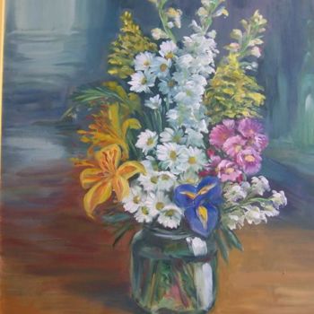 Pittura intitolato "flores fresca" da Blanca Alvarez, Opera d'arte originale