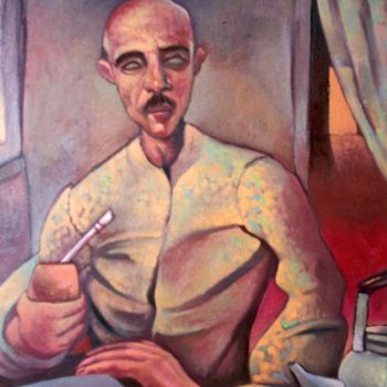 Painting titled ""Viejo con mate"" by Emiliano Villani, Original Artwork