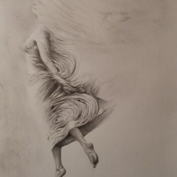 Dessin intitulée "La danza y el aire" par Álvaro Urbanos Jiménez, Œuvre d'art originale, Crayon