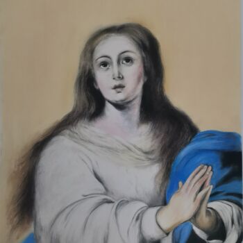 Pittura intitolato "Inmaculada Concepci…" da Álvaro Urbanos Jiménez, Opera d'arte originale, Pastello