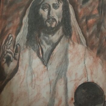 Drawing titled "Salvator Mundi Leon…" by Marco Antonio Moreno, Original Artwork, Graphite