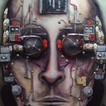 「humanoid2」というタイトルの絵画 Alvise Bon (Alviart)によって, オリジナルのアートワーク, アクリル
