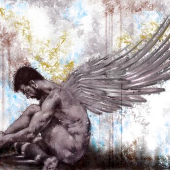Pittura intitolato "angelo urbano 12" da Alvise Bon (Alviart), Opera d'arte originale
