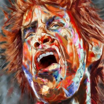 Schilderij getiteld "jagger." door Alvise Bon (Alviart), Origineel Kunstwerk