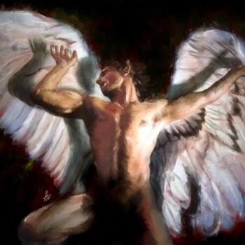 Painting titled "angel16" by Alvise Bon (Alviart), Original Artwork