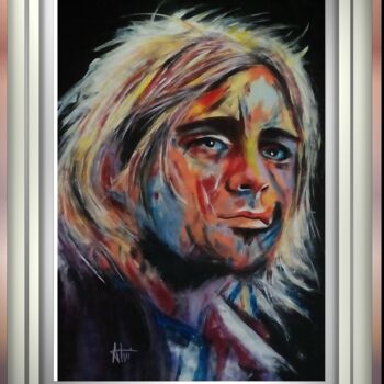 Painting titled "cobain (nirvana)" by Alvise Bon (Alviart), Original Artwork