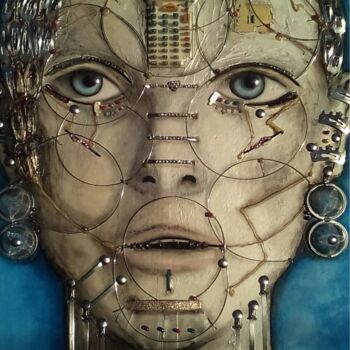 Ζωγραφική με τίτλο "humanoid1" από Alvise Bon (Alviart), Αυθεντικά έργα τέχνης, Ακρυλικό