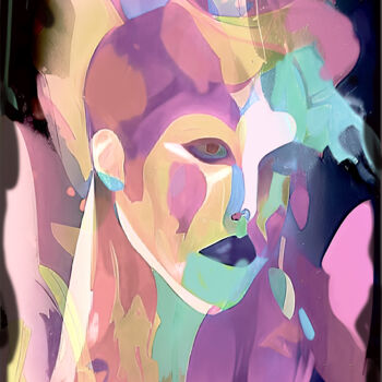 Digitale Kunst getiteld "Three colors 10" door Alya Veresk, Origineel Kunstwerk, 2D Digital Work
