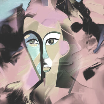 Digitale Kunst mit dem Titel "Three colors 13" von Alya Veresk, Original-Kunstwerk, Digitale Malerei