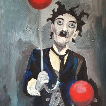 Painting titled "Chaplin" by Alexandra Logunova, Original Artwork, Oil