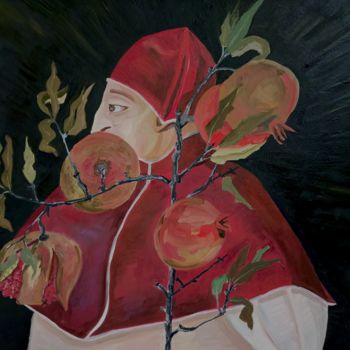 Schilderij getiteld "Devotion. Cardinal.…" door Alexandra Logunova, Origineel Kunstwerk, Olie