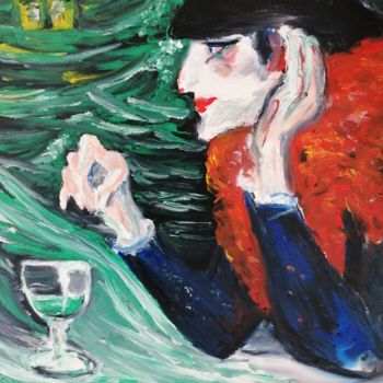 Peinture intitulée "La pintée verte" par Alice Derieux, Œuvre d'art originale, Huile