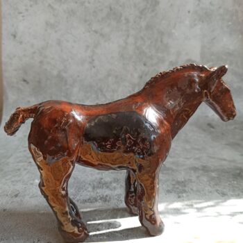 Sculpture titled "Clay Horse" by Alyona Przhiemskaya, Original Artwork, Ceramics