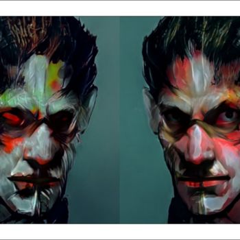 Arts numériques intitulée "the angry man" par Amadeus Ungethuem, Œuvre d'art originale, Peinture numérique
