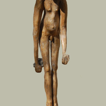 Skulptur mit dem Titel "El Petanquero" von Amador Vallina, Original-Kunstwerk, Gemischte Medien