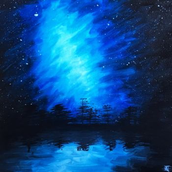 Peinture intitulée "La galaxie bleue" par Amaëlle Thibouret, Œuvre d'art originale, Acrylique