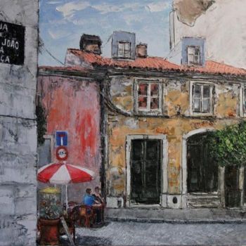 Картина под названием "Lisboa - Alfama" - A.Magalhães, Подлинное произведение искусства