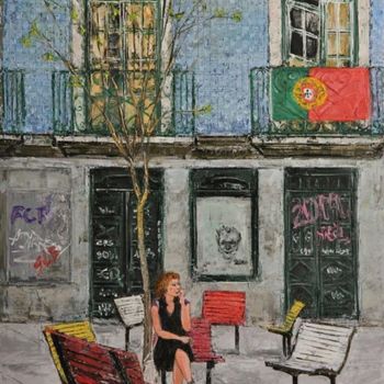 Painting titled "Abril, 2014" by A.Magalhães, Original Artwork, Oil