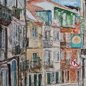 绘画 标题为“Lisboa - Rua Poiais…” 由A.Magalhães, 原创艺术品