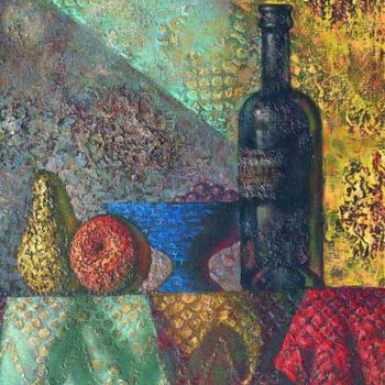 Painting titled "Still-life with a b…" by Magomed Amaev, Original Artwork