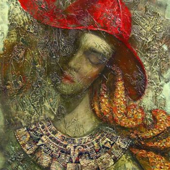 Painting titled "hat" by Magomed Amaev, Original Artwork, Oil