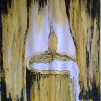 Painting titled "bougie jaune" by La Marocaine Bensaid, Original Artwork