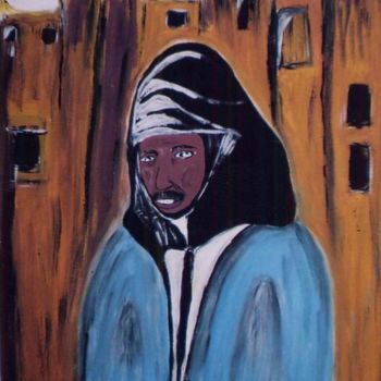 Pittura intitolato "homme du sud" da La Marocaine Bensaid, Opera d'arte originale