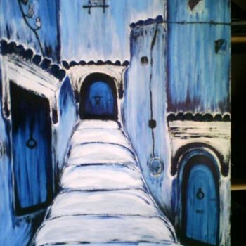 Painting titled "petite ruelle maroc…" by La Marocaine Bensaid, Original Artwork
