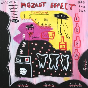 Schilderij getiteld "Mozart Effect" door Alex Manea, Origineel Kunstwerk, Acryl