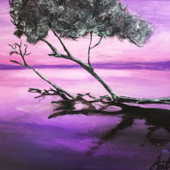 Peinture intitulée "L'albero" par Amy Bho, Œuvre d'art originale, Tempera