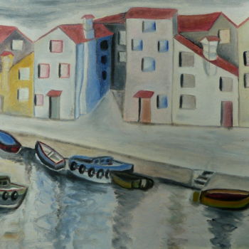 Malerei mit dem Titel "Wharf - amamede´s o…" von Amamede, Original-Kunstwerk, Öl