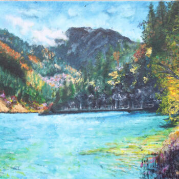 Pintura intitulada "Lake" por Amanda Rosu, Obras de arte originais, Acrílico