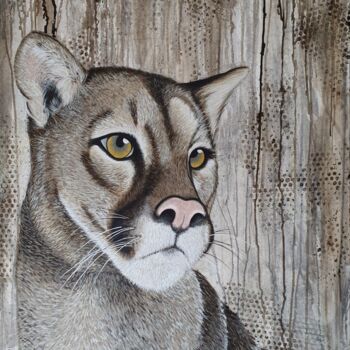 Peinture intitulée "Puma" par Amandine B., Œuvre d'art originale, Acrylique Monté sur Châssis en bois