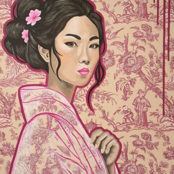 Peinture intitulée "Sakura" par Amandine B., Œuvre d'art originale, Acrylique Monté sur Châssis en bois