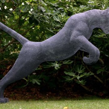 Skulptur mit dem Titel "TIGRE" von Amandine Bocquelet, Original-Kunstwerk, Metalle