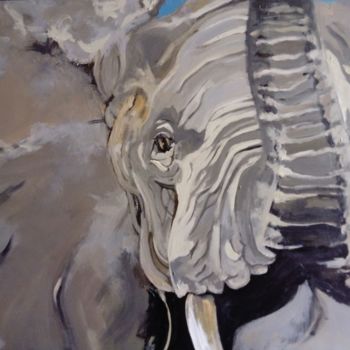 Pintura intitulada "Éléphant" por Amandine Eon, Obras de arte originais, Acrílico