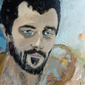 Pintura intitulada "portrait homme" por Amandine Eon, Obras de arte originais, Acrílico