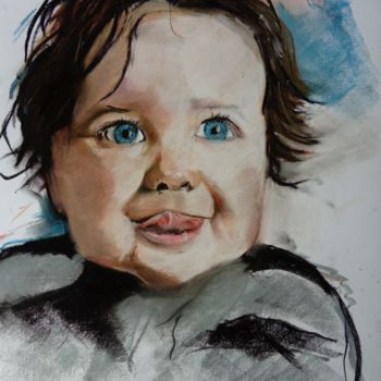 Рисунок под названием "portrait pastel" - Amandine Eon, Подлинное произведение искусства, Пастель