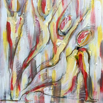 Painting titled "Partance" by Amandine Serriere, Original Artwork, Acrylic
