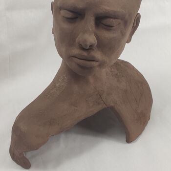 Sculpture titled "Overthinking" by Amani Zreba, Original Artwork, Ceramics
